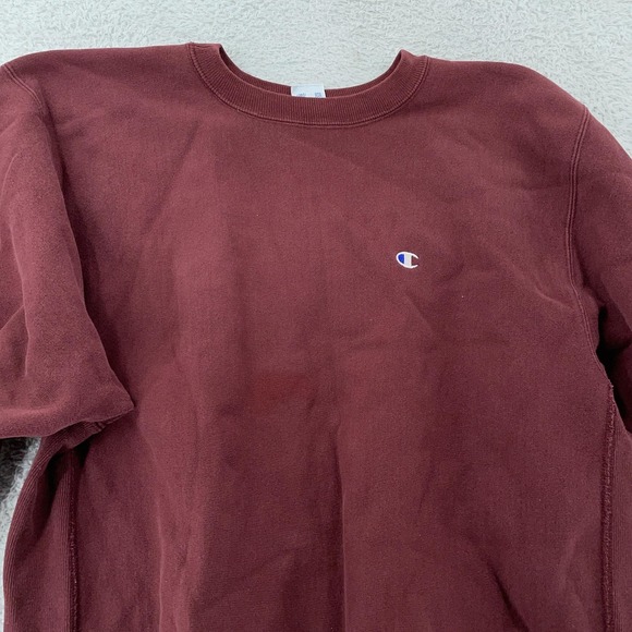 Vintage Champion‎ Reverse Weave Sweatshirt M/L Burgundy Crewneck Made USA 90s